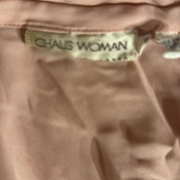 Chaus Women’s Sheer Blush Pink Long Sleeve Blouse - Picture 4 of 4